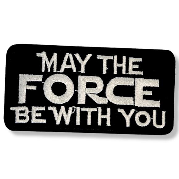 StarWars May the Force Be with You Embroidered Black and White Patch - Picture 1 of 3